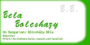bela bolcshazy business card